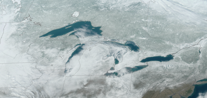 IMAGE – SATELLITE – Great Lakes – little ice coverage in Jan 2020 – Landscape