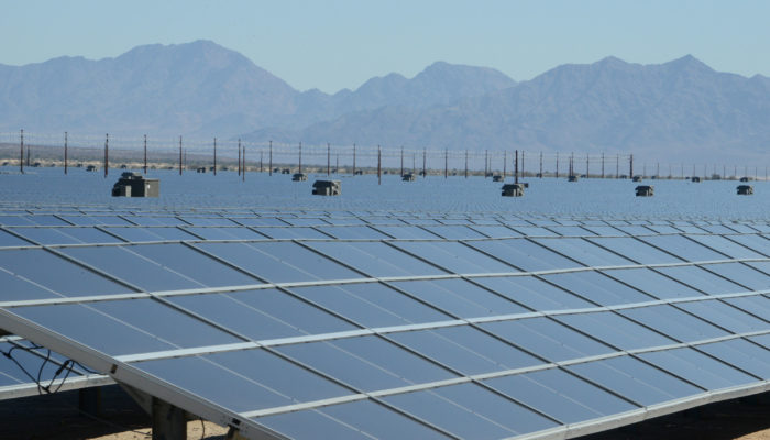 Solar panels in the desert