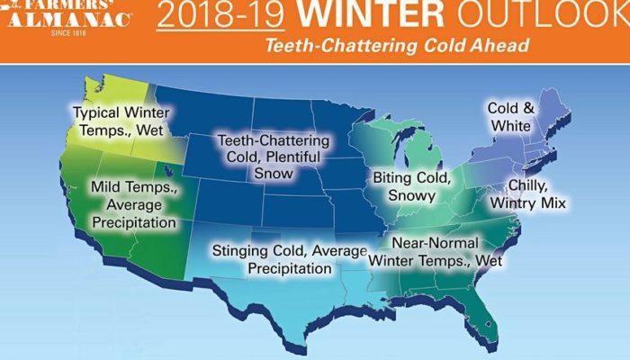Farmer's Almanac 2019-2019 Weather Map